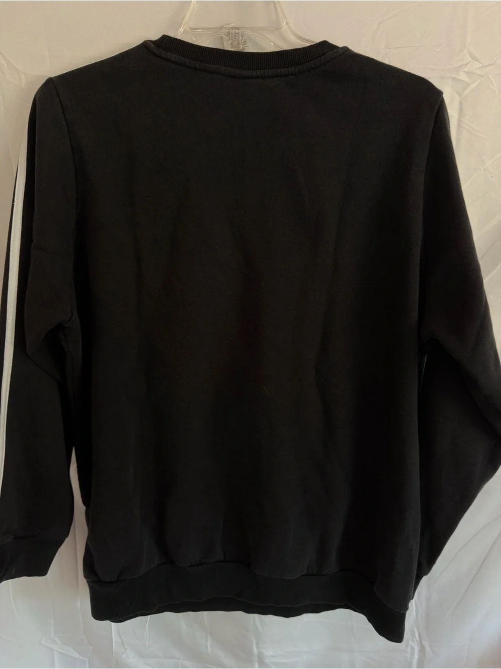 adidas Black Crewneck Sweatshirt with White Stripes 3XL